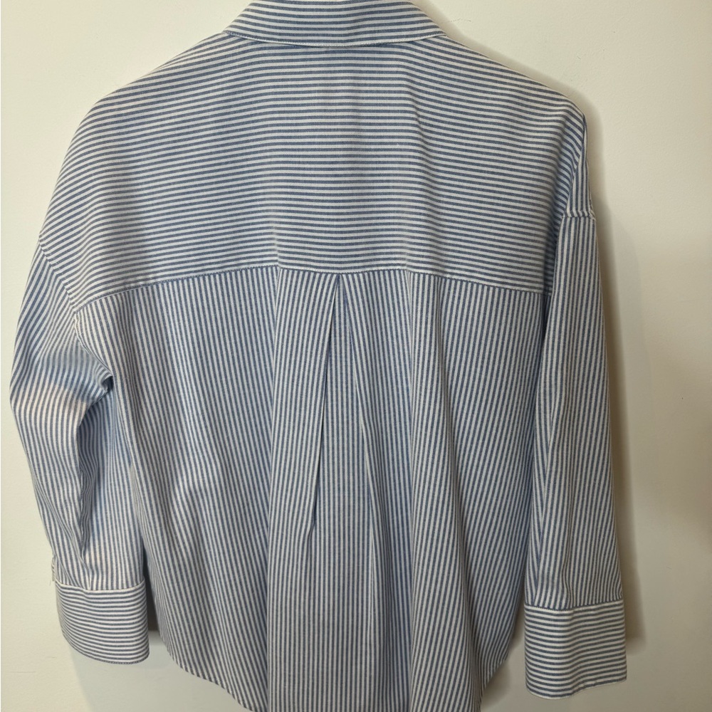 Zara Blue and White Striped Shirt. Size M. - Picture 5 of 10